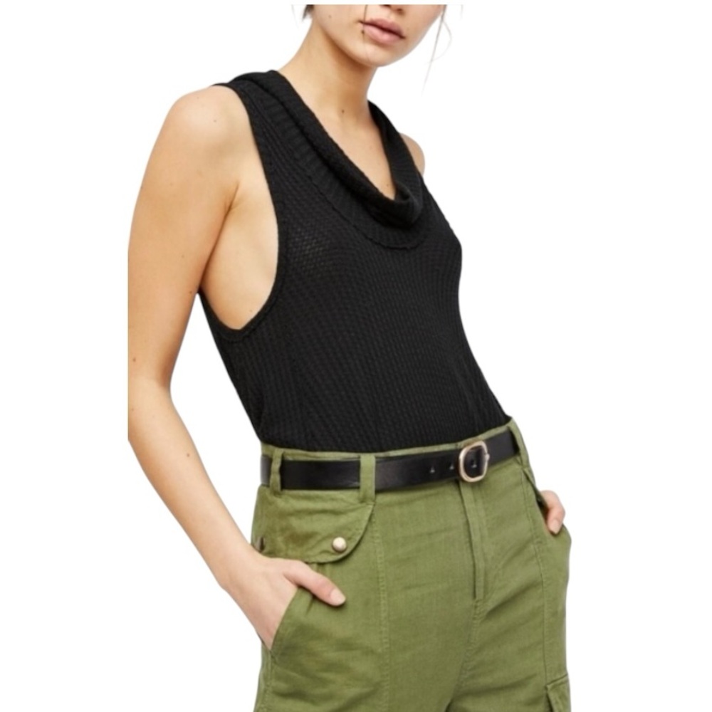 We The Free / Cowl Neck Sleeveless Top / Boho Thermal Beachy Top